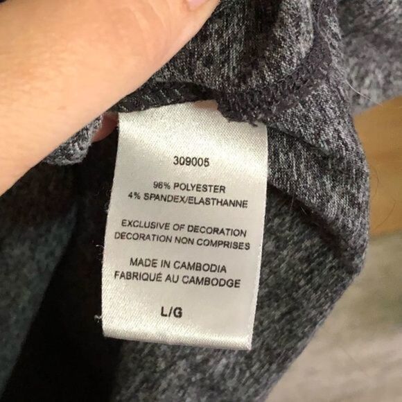 CHAMPION Size Large Grey Long Sleeve Activewear Top - Picture 5 of 5